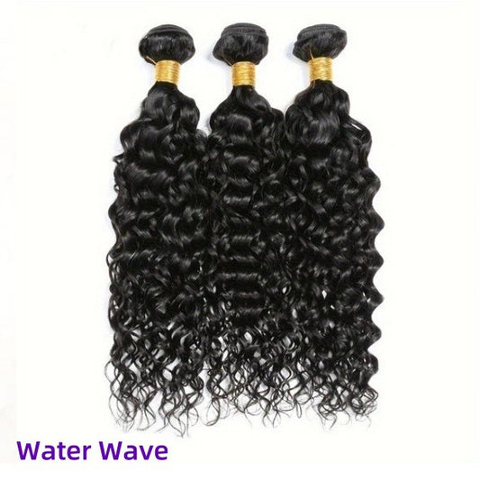 Brazilian hair bundles with water wave texture